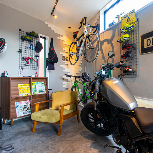 一戸建てリノベーションバイクのガレージハウス